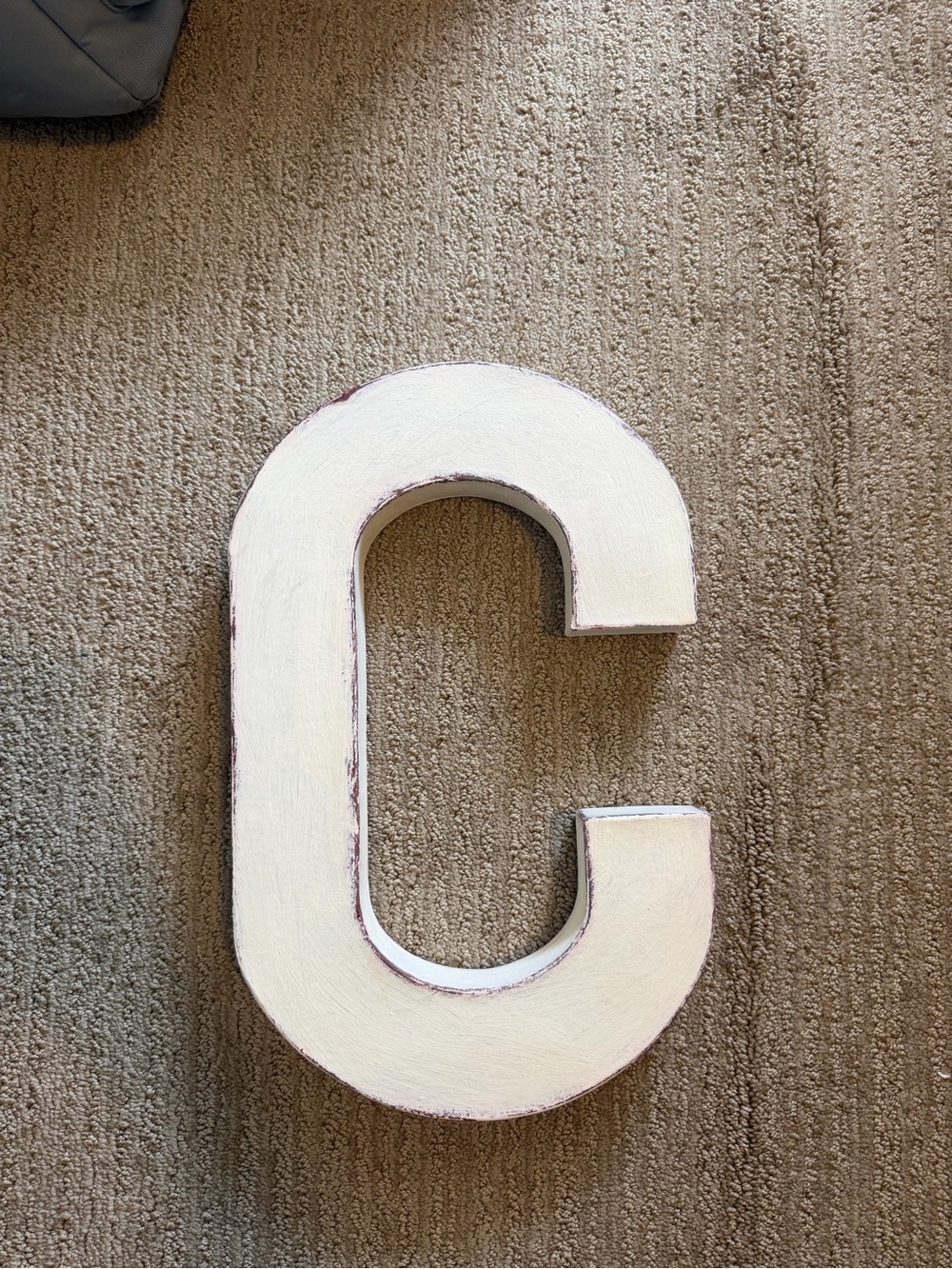 Decorative Letter 'C' Wall Accent in White